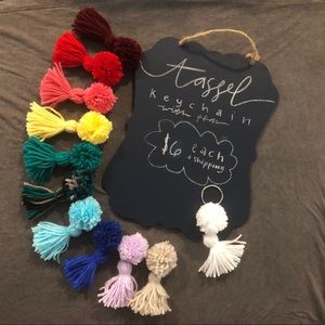 tassel keychains with pom